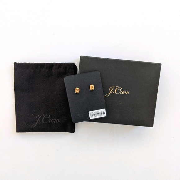 J. Crew Petite Petal Earrings in Navy - Picture 2 of 2